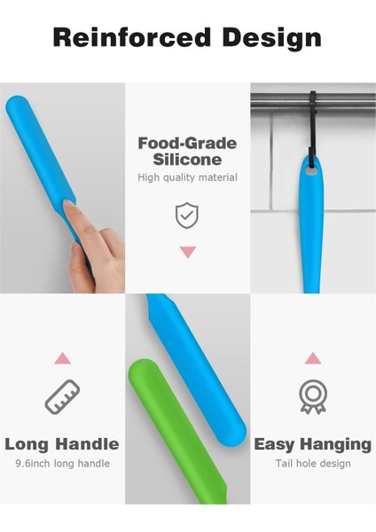 Kavanoz Spatula, Mayo Kavanozunun Dibi Için Uzun Saplı Silikon Kavanoz Spatula Kazıyıcı, Soğuk Kırbaç, Fıstık Ezmesi, Çeşniler (Yeşil/mavi) (Yurt Dışından) fiyatları