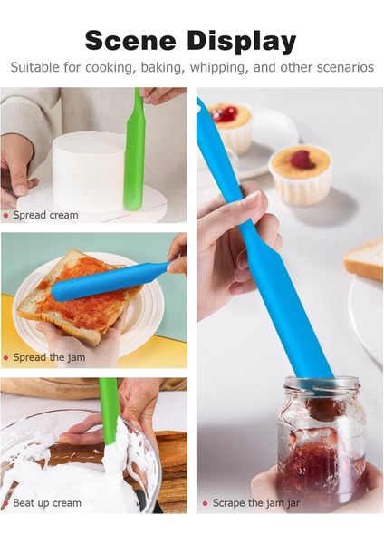 Kavanoz Spatula, Mayo Kavanozunun Dibi Için Uzun Saplı Silikon Kavanoz Spatula Kazıyıcı, Soğuk Kırbaç, Fıstık Ezmesi, Çeşniler (Yeşil/mavi) (Yurt Dışından) modelleri