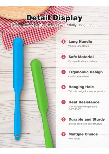 Kavanoz Spatula, Mayo Kavanozunun Dibi Için Uzun Saplı Silikon Kavanoz Spatula Kazıyıcı, Soğuk Kırbaç, Fıstık Ezmesi, Çeşniler (Yeşil/mavi) (Yurt Dışından) fırsatları