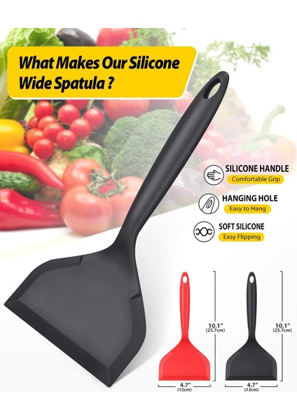 2'li Paket Geniş Silikon Spatula, Kısa Saplı Yapışmaz Gözleme Küreği, Kızartılmış Esnek Döner, Yumurta, Kurabiye, Omlet, Balık, Burger Için Bpa Içermeyen Mutfak Tencereleri (Yurt Dışından) fiyatları