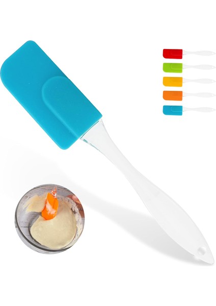 Silikon Spatula, Yumurta, Pişirme, Fırınlama ve Karıştırma Için Yapışmaz Isıya Dayanıklı Kauçuk Çevirmeli Spatula (Mavi) (Yurt Dışından)
