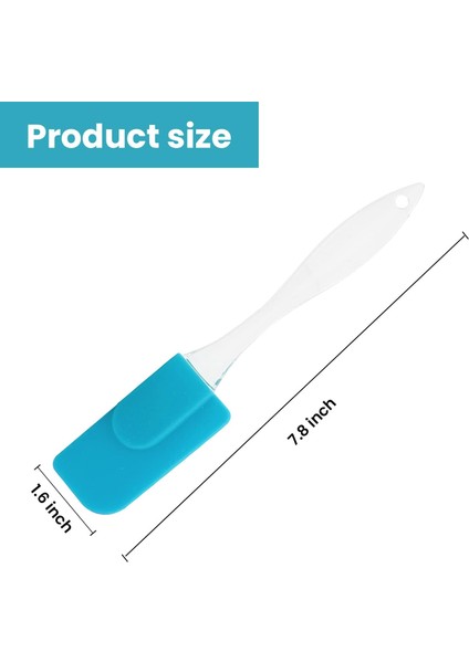 Silikon Spatula, Yumurta, Pişirme, Fırınlama ve Karıştırma Için Yapışmaz Isıya Dayanıklı Kauçuk Çevirmeli Spatula (Mavi) (Yurt Dışından)