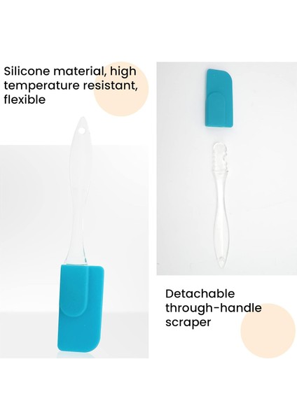 Silikon Spatula, Yumurta, Pişirme, Fırınlama ve Karıştırma Için Yapışmaz Isıya Dayanıklı Kauçuk Çevirmeli Spatula (Mavi) (Yurt Dışından)