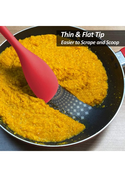 Silikon Spatula Kaşık Seti, Isıya Dayanıklı Kauçuk Kaşık, Pişirme Karıştırma Aracı Için Dikişsiz Yapışmaz Esnek Kazıyıcılar, 3'lü Paket, Kırmızı (Yurt Dışından) indirimleri