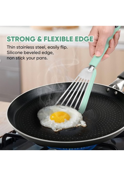 Yapışmaz Balık Spatula, Ince Oluklu Spatulalar Yapışmaz Tencere Için Turner Silikon Balık Spatulaları, Yüksek Isıya Dayanıklı Bpa Içermeyen Pişirme Gereçleri, Balık, Yumurta, Krep (Yurt Dışından) fiyatları