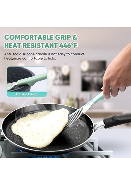 Yapışmaz Balık Spatula, Ince Oluklu Spatulalar Yapışmaz Tencere Için Turner Silikon Balık Spatulaları, Yüksek Isıya Dayanıklı Bpa Içermeyen Pişirme Gereçleri, Balık, Yumurta, Krep (Yurt Dışından) fırsatları