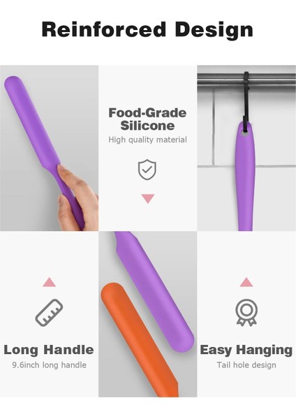 Kavanoz Spatula, Mayo Kavanozunun Dibi Için Uzun Saplı Silikon Kavanoz Spatula Kazıyıcı, Soğuk Kırbaç, Fıstık Ezmesi, Çeşniler (Turuncu/mor/sarı/pembe) (Yurt Dışından) fırsatları