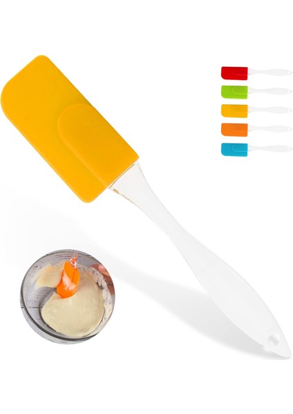 Silikon Spatula, Yumurta, Pişirme, Fırınlama ve Karıştırma Için Yapışmaz Isıya Dayanıklı Kauçuk Çevirmeli Spatula (Sarı) (Yurt Dışından)