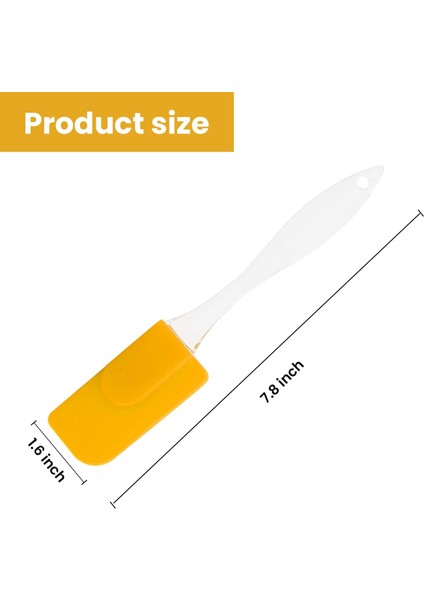 Silikon Spatula, Yumurta, Pişirme, Fırınlama ve Karıştırma Için Yapışmaz Isıya Dayanıklı Kauçuk Çevirmeli Spatula (Sarı) (Yurt Dışından)