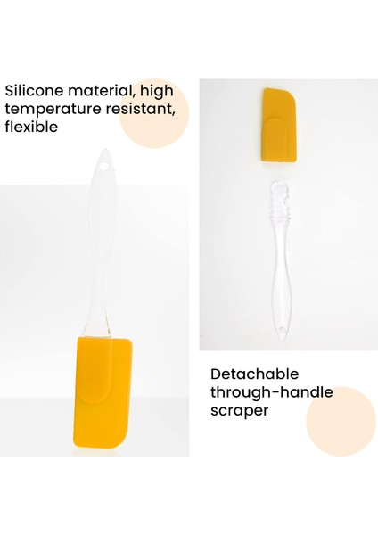 Silikon Spatula, Yumurta, Pişirme, Fırınlama ve Karıştırma Için Yapışmaz Isıya Dayanıklı Kauçuk Çevirmeli Spatula (Sarı) (Yurt Dışından)