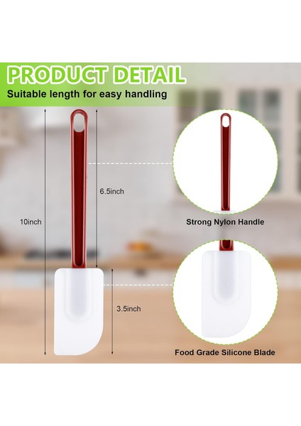 Adet Silikon Kauçuk Spatula, 10'' Ticari Spatula 500℉ Isıya Dayanıklı, Yapışmaz Ağır Hizmet Kazıyıcı Mutfak Pişirme Için Karıştırma Kızartma Yayma Pişirme, Bulaşık Makinesinde Yıka (Yurt Dışından) fiyatları