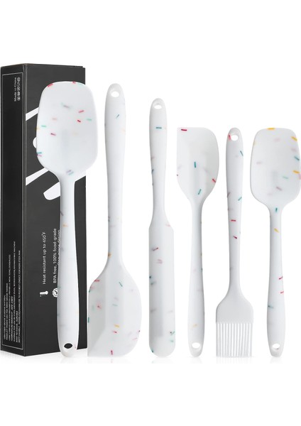 Parça Silikon Spatula Seti - Paslanmaz Çelik Çekirdekli Isıya Dayanıklı Yapışmaz Spatula Seti, Pişirme Pişirme Karıştırma Için Gıda Sınıfı Silikon Spatulalar Mutfak Gereçleri Seti (Yurt Dışından)