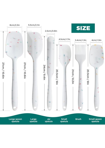 Parça Silikon Spatula Seti - Paslanmaz Çelik Çekirdekli Isıya Dayanıklı Yapışmaz Spatula Seti, Pişirme Pişirme Karıştırma Için Gıda Sınıfı Silikon Spatulalar Mutfak Gereçleri Seti (Yurt Dışından)