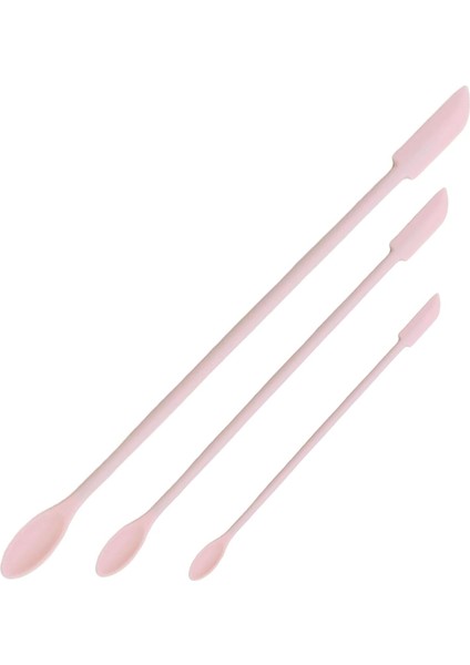 Mini Spatula - Makyaj Spatula - Küçük Silikon Spatula Seti - Makyaj Için Minik Kauçuk Spatula - Mutfak Için Ince Kavanoz Kazıyıcı (Pembe) (Yurt Dışından)