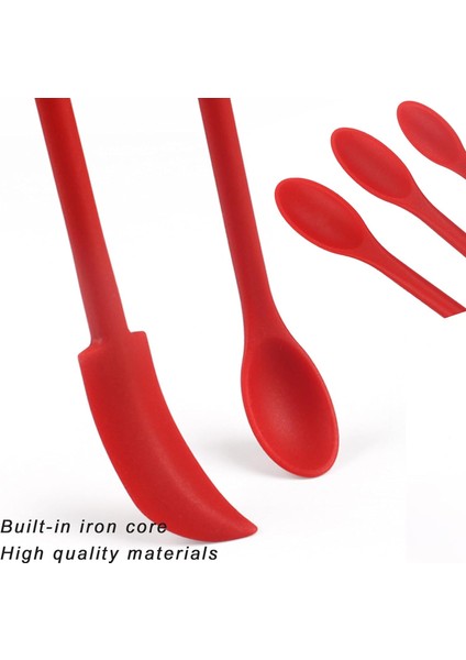 Mini Spatula - Makyaj Spatula - Küçük Silikon Spatula Seti - Makyaj Için Minik Kauçuk Spatula - Mutfak Için Ince Kavanoz Kazıyıcı (Pembe) (Yurt Dışından)