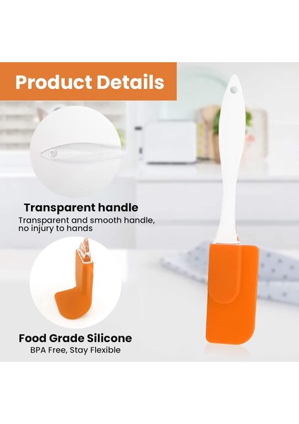 Silikon Spatula, Yumurta, Pişirme, Pişirme ve Karıştırma Için Yapışmaz Isıya Dayanıklı Kauçuk Çevirme Spatula (Turuncu) (Yurt Dışından) modelleri