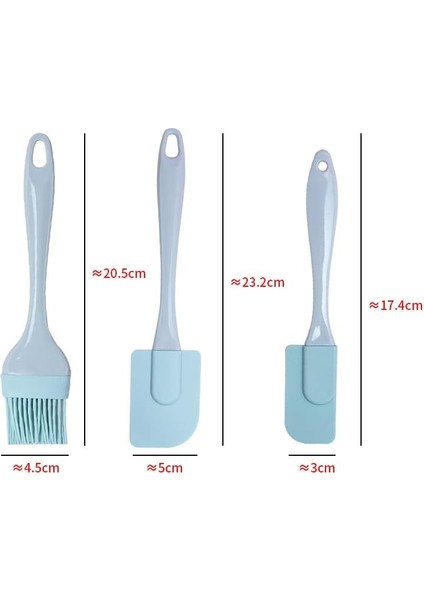 Silikon Spatula Seti, Isıya Dayanıklı Kauçuk Spatulalar Pişirme ve Fırınlama Için Silikon Teyelleme ve Pasta Fırçaları (Pembe) (Yurt Dışından)