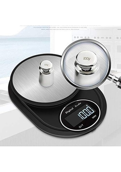 Sarılmış Kenar Büyük LED Paslanmaz Çelik 5 kg 0.1g Masa Ölçeği Gıda Diyet Elektronik Tartı Doğru Elektronik Mutfak Pişirme Terazisi (Yurt Dışından)
