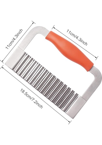 Kırışık Kesici Paslanmaz Çelik Patates Dilimleme Ağır Hizmet Dalgalı Kırışık Kesme Havuç Sebzeleri Için Ahşap Saplı Doğrama Aletleri (1, Turuncu) (Yurt Dışından) fiyatları