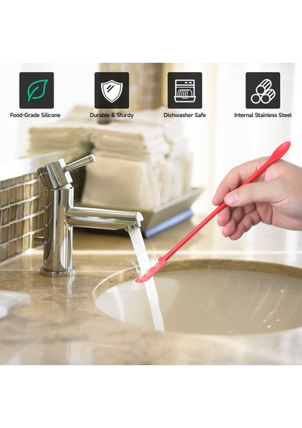 Adet Silikon Spatula Seti Mini Kavanoz Kazıyıcı Küçük Silikon Spatula Makyaj Spatula Mini Spatula Losyon Karıştırıcı Gıda Şişelerinden Alın Güzellik Ürünleri (Kırmızı) (Yurt Dışından) modelleri