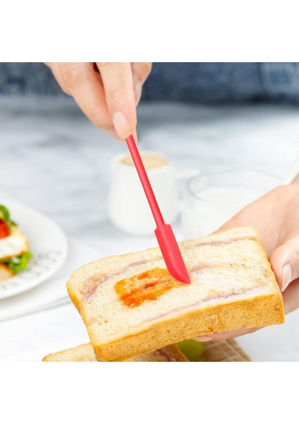 Adet Silikon Spatula Seti Mini Kavanoz Kazıyıcı Küçük Silikon Spatula Makyaj Spatula Mini Spatula Losyon Karıştırıcı Gıda Şişelerinden Alın Güzellik Ürünleri (Kırmızı) (Yurt Dışından) fırsatları