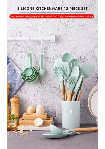 33 Pcs Mutfak Gereçleri Seti, Kikcoin Ahşap Saplı Silikon Pişirme Gereçleri Tutuculu Set, Spatula Yapışmaz Tencere Için Silikon Isıya Dayanıklı Pişirme Aletleri (Zeytin Yeşili) (Yurt Dışından) fiyatları