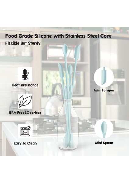 Silikon Spatula Seti, Küçük Makyaj Spatula Losyon Karıştırıcı, Mutfak Pişirme Gıda Şişeleri Güzellik Ürünleri Için Mini Kavanoz Kazıyıcı, 6'lı Set (Macaron Mavi) (Yurt Dışından) fırsatları