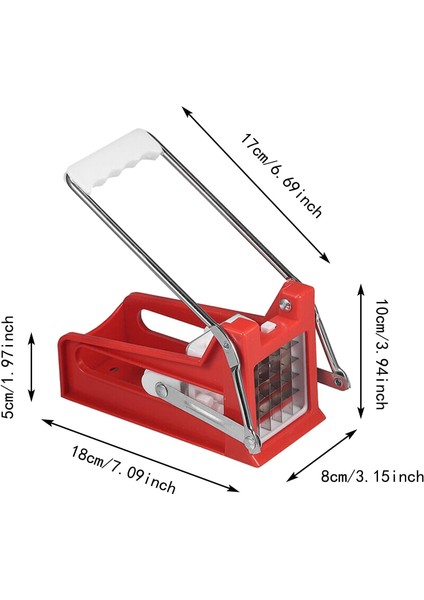 Paslanmaz Çelik Fransız Kızartma Kesici Patates Sebze Dilimleyici Kıyıcı Dicer ile 1 Veya 2 Bit Rende Mutfak Için (B, Bir Boyut) (Yurt Dışından)