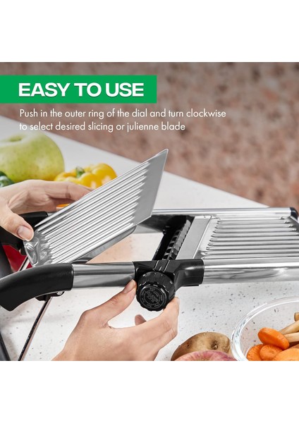 Mutfak Için Mandoline Dilimleyici, Ayarlanabilir Paslanmaz Çelik Sebze Kesici, Patates, Domates, Sebze Salatası ve Soğan Için Sebze Doğrayıcı, Kesilmeye Dayanıklı Eldivenli Patates (Yurt Dışından) modelleri