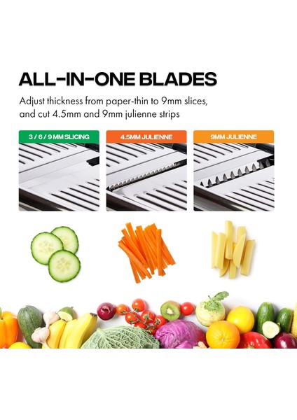 Mutfak Için Mandoline Dilimleyici, Ayarlanabilir Paslanmaz Çelik Sebze Kesici, Patates, Domates, Sebze Salatası ve Soğan Için Sebze Doğrayıcı, Kesilmeye Dayanıklı Eldivenli Patates (Yurt Dışından) fırsatları