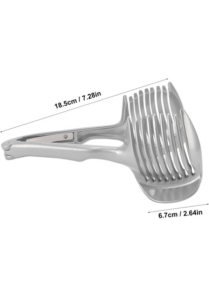 Soğan Dilimleyici, Domates Dilimleyici Limon Kesici Çok Amaçlı El Yuvarlak Meyve Maşası Paslanmaz Çelik Soğan Tutucu Kolay Dilimleme Kivi Meyve ve Sebze Araçları Mutfak Kesme Yardı (Yurt Dışından)