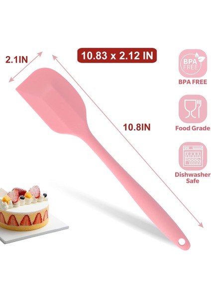 10.8 Inç 600 ° F Pembe Isıya Dayanıklı Silikon Spatula, Pişirme Için Mutfak Silikon Spatula, Kek Gözleme Pişirme Için Bulaşık Makinesinde Yıkanabilir Kauçuk Spatula (Yurt Dışından)