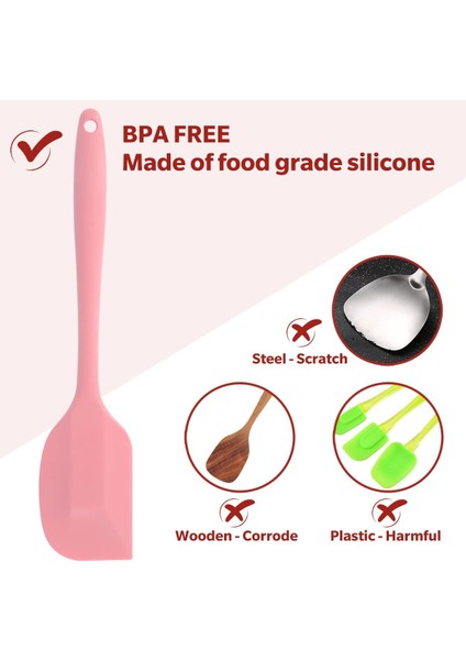 10.8 Inç 600 ° F Pembe Isıya Dayanıklı Silikon Spatula, Pişirme Için Mutfak Silikon Spatula, Kek Gözleme Pişirme Için Bulaşık Makinesinde Yıkanabilir Kauçuk Spatula (Yurt Dışından)