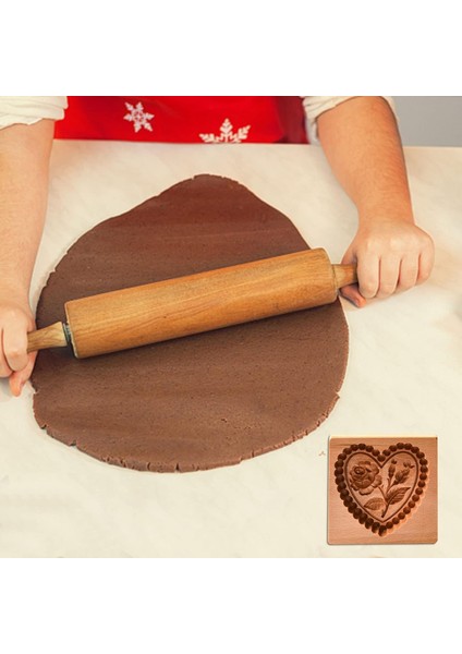 Ahşap Kurabiye Kalıpları Bisküvi Pişirme Kalıp Kurabiye Kesici Oyma Bisküvi Kesici 3D Kuş, Tavşan, Çiçek Kabartma Kalıp Kurabiye Basın Pullar Mutfak Dıy Için Kurabiye Kalıbı (Kalp (Yurt Dışından) fırsatları