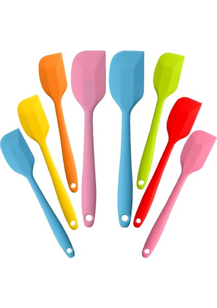 Paslanmaz Çelik Çekirdekli 8, 6 Küçük ve 2 Büyük Yapışmaz Isıya Dayanıklı Kauçuk Spatuladan Oluşan Silikon Spatula Seti (Yurt Dışından)