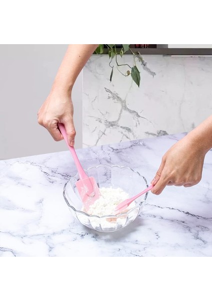 Silikon Spatula Seti, Isıya Dayanıklı Kauçuk Spatulalar Pişirme ve Fırınlama Için Silikon Teyelleme ve Pasta Fırçaları (Mavi) (Yurt Dışından)