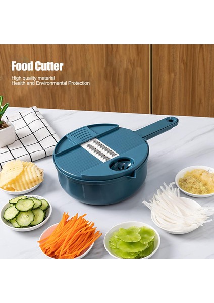 12IN 1 Manuel Sebze Kesici, 6 Paslanmaz Çelik Bıçaklı Gıda Doğrayıcı, Kablı Veggie Chopper Dicer Dilimleyici, Ev Mutfağı Için Çok Işlevli Gıda Parçalayıcı Dilimleme Aracı (D) (Yurt Dışından) fırsatları