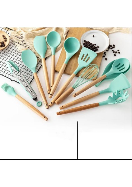33 Pcs Mutfak Gereçleri Seti, Kikcoin Ahşap Saplı Silikon Pişirme Gereçleri Tutuculu Set, Spatula Yapışmaz Tencere Için Silikon Isıya Dayanıklı Pişirme Aletleri (Mavi) (Yurt Dışından) fiyatları