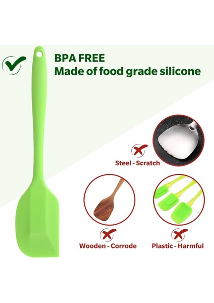 10.8 Inç 600 ° F Çim Yeşili Isıya Dayanıklı Silikon Spatula, Pişirme Için Mutfak Silikon Spatula, Kek Gözleme Pişirme Için Bulaşık Makinesinde Yıkanabilir Kauçuk Spatula (Yurt Dışından) modelleri