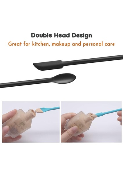 Silikon Spatula Seti, Küçük Makyaj Spatula Losyon Karıştırıcı, Mutfak Pişirme Gıda Şişeleri Güzellik Ürünleri Için Mini Kavanoz Kazıyıcı, 6'lı Set (Siyah-3 Adet) (Yurt Dışından) modelleri