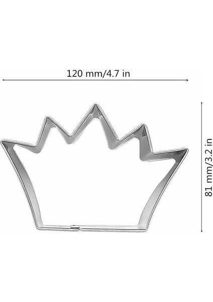 Büyük Boy Taç Şekilli Çerez Kesici, Paslanmaz Çelik Kraliçe/kral/prens/prenses Taç Çerez Kesici, 4,7 Inç (Model 4) (Yurt Dışından)