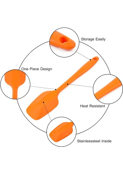 Silikon Spatula Seti - 4 Parça Silikon Kaşık Spatula, Isıya Dayanıklı Pişirme Kavisli Spatulalar, Paslanmaz Çelik Çekirdekli Yapışmaz Kauçuk Dikişsiz Spatulalar - Çok Renkli (21,7 (Yurt Dışından) modelleri
