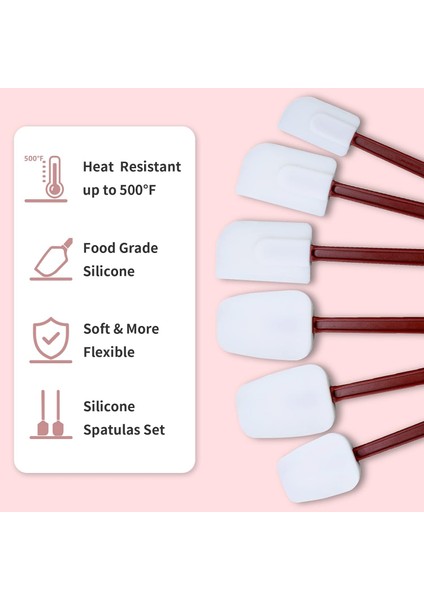 Silikon Spatulalar Isıya Dayanıklı, Ağır Hizmet Tipi Kauçuk Spatulalar Silikon Ticari, Mutfak Kullanımı Için Ticari Silikon Spatula Seti, Silikon Pişirme Gereçleri 2'li Setler (13, (Yurt Dışından)
