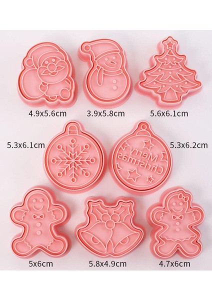 8 Parça Sevimli Noel Çerez Basın Çerez Kalıpları Pişirme Çerez Kalıp Basın Noel Kardan Adam Kurabiye Kesici Set Mutfak Aletleri Plastik Çerez Pulları G (Noel C) (Yurt Dışından) fırsatları