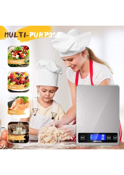 'cooking Master' Dijital Gıda Mutfak Terazisi, 22 Lb Ağırlık Çok Fonksiyonlu Terazi Pişirme Pişirme Için Gram ve Ons Cinsinden Ölçüler, 1 G/0,1 Oz Hassas Derecelendirme, Paslanmaz (Yurt Dışından)