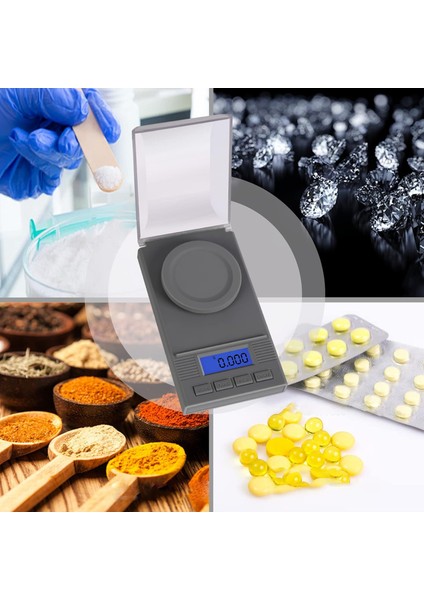 Miligram Terazisi 50G/ 0,001G, Mg Terazisi, LCD Arkadan Aydınlatmalı Takı Terazisi, Dara, Toz Ilaç Için Dijital Miligram Terazisi, Mücevher, Yeniden Yükleme, Mikro Terazi (Yurt Dışından)