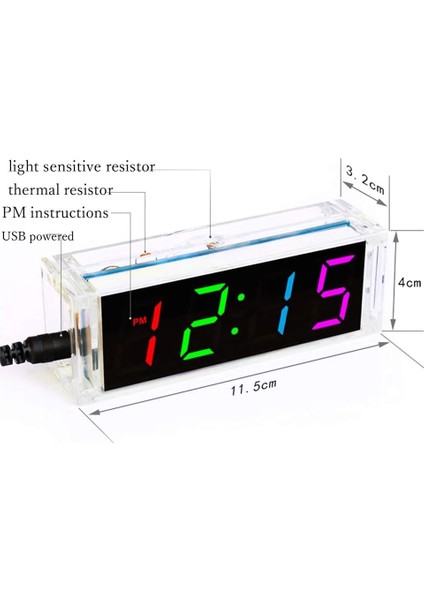 1 Adet Renkli Dijital Saat Kitleri LED Konuşan Saat Dıy Kiti Bileşen Kiti Elektronik Saat Kaynak Deneyi (Renkli) (Yurt Dışından) fırsatları