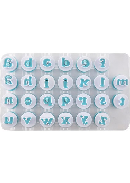 Fondan Alfabe Çerez Kesiciler Küçük Harf Çikolata Kalıpları Kurabiye Damgası Impress Embosser Bisküvi Kalıp Dıy Şeker Piston Dekorasyon Kek Araçları (A) (Yurt Dışından)