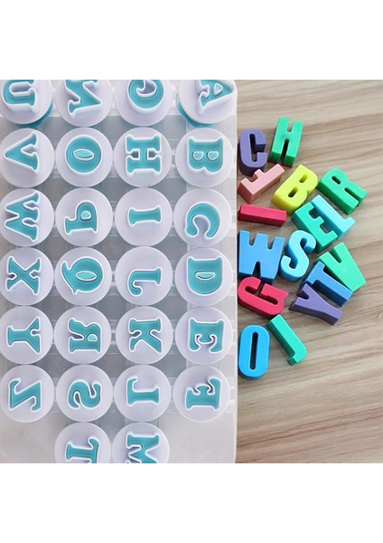 Fondan Alfabe Çerez Kesiciler Küçük Harf Çikolata Kalıpları Kurabiye Damgası Impress Embosser Bisküvi Kalıp Dıy Şeker Piston Dekorasyon Kek Araçları (A) (Yurt Dışından) modelleri