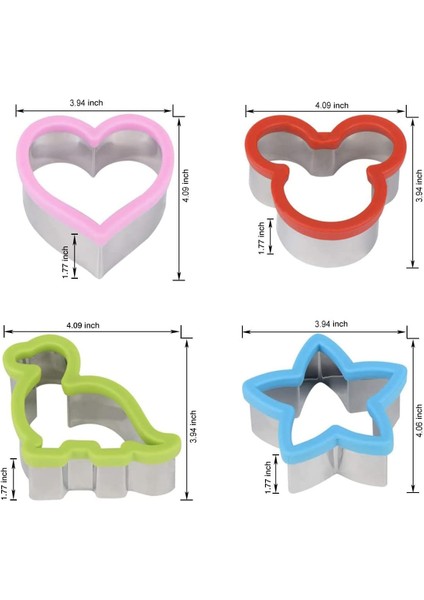 Çocuklar Için Mickey Mouse Sandviç Ekmek Çerez Kesiciler, Gıda Sınıfı Metal Çerez Kalp Yıldız Şekli Kesiciler Tatil Pişirme Için Gözleme Kalıbı, Toksik Olmayan ve Güvenli (Yurt Dışından)